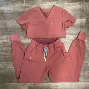 Figs Mauve Set Joggers Scrub Pants and Catarina Scrub Top